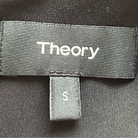 Theory Tunic Size Small Black Sleeveless Pleated Hem Top Quiet Luxury - Picture 8 of 10